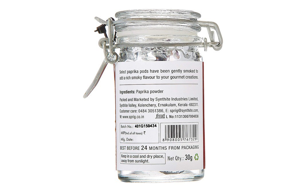 Sprig Smoked Paprika, Mild    Glass Jar  30 grams